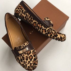 Like new Coach leather/calf hair flats